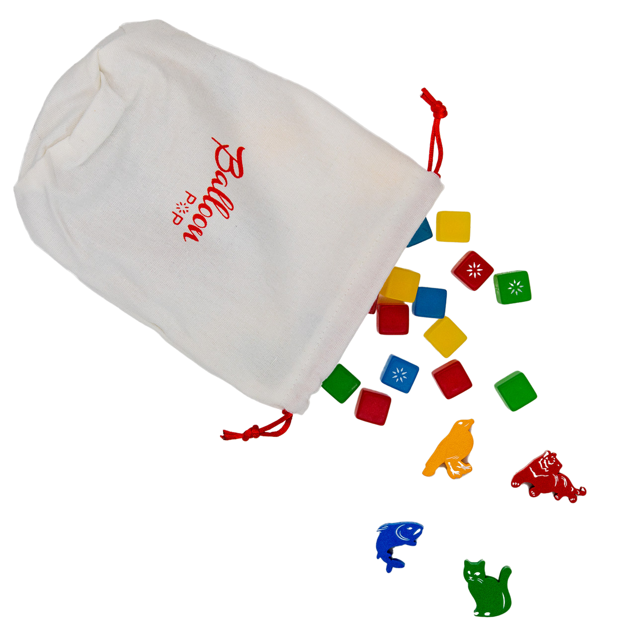 Balloon Pop Board Game Tokens and Bag