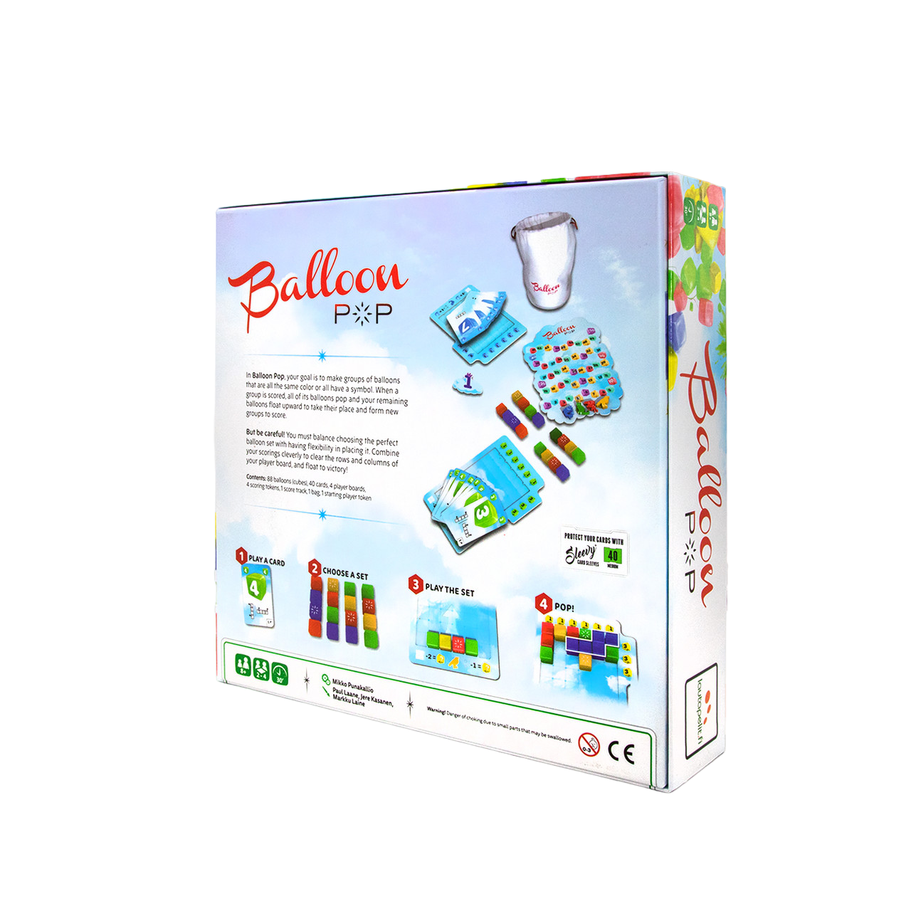 Balloon Pop Board Game Box Back