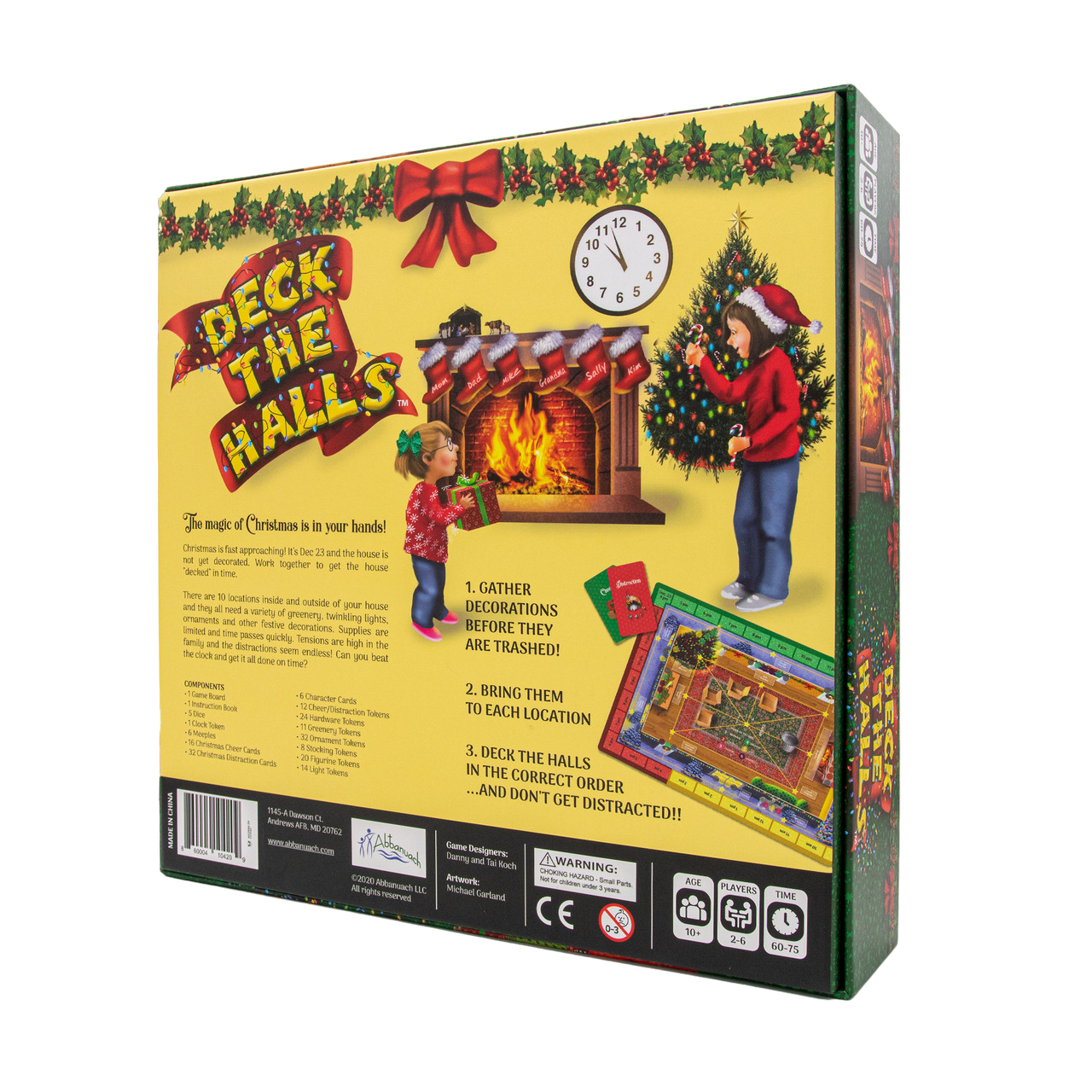 Deck The Halls Family Board Game Box Back