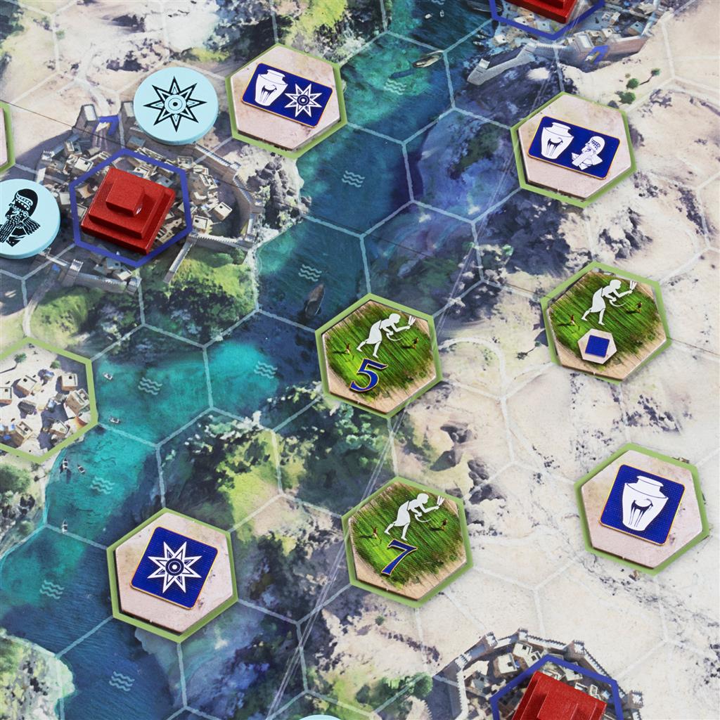 Babylonia Board Game Map Tiles Close up
