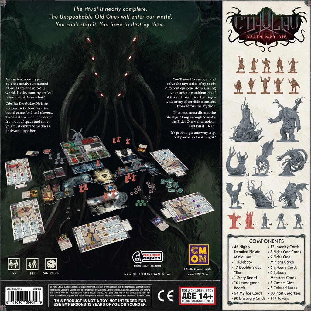 Cthulhu: Death May Die Board Game Box Back