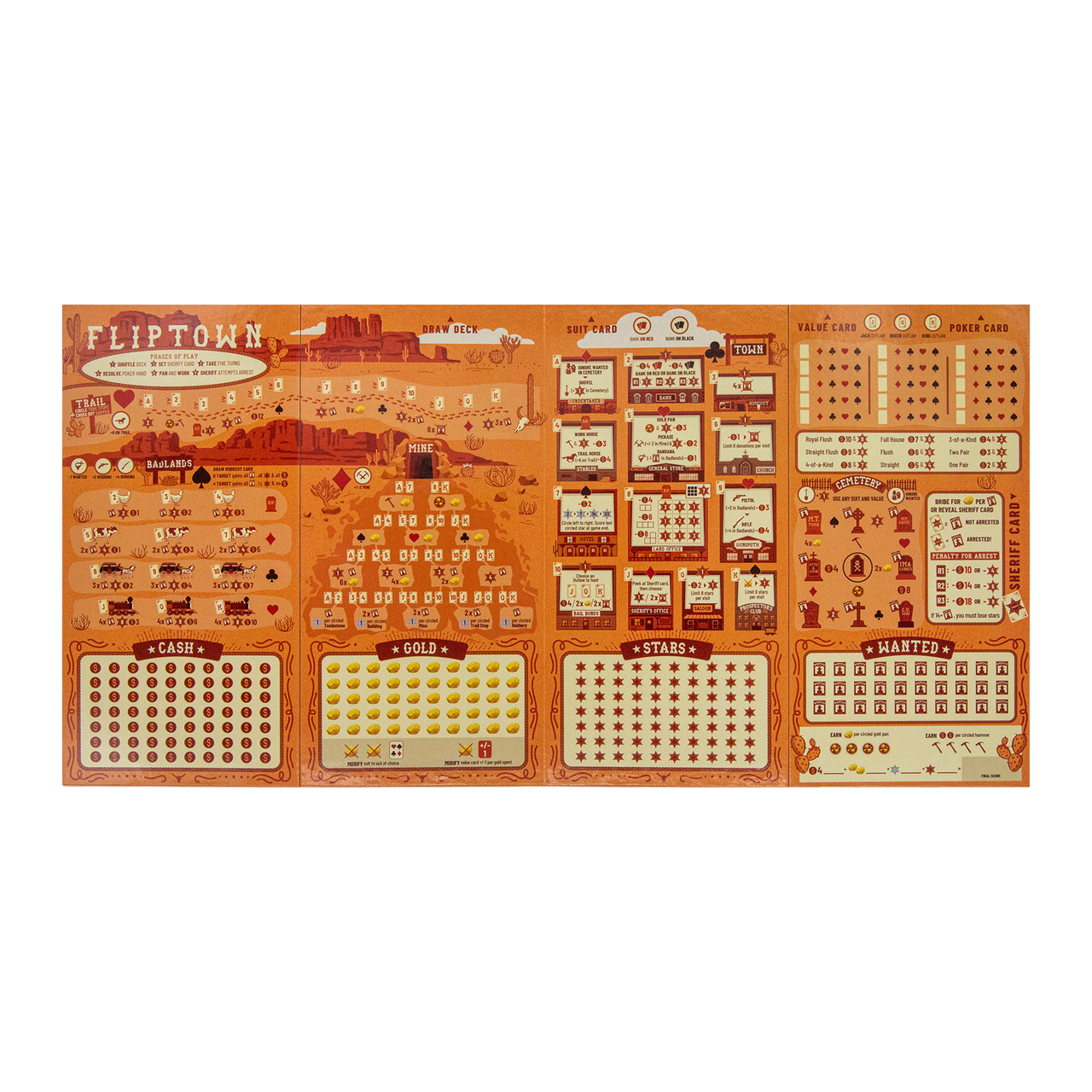 Fliptown flip and write card game Board