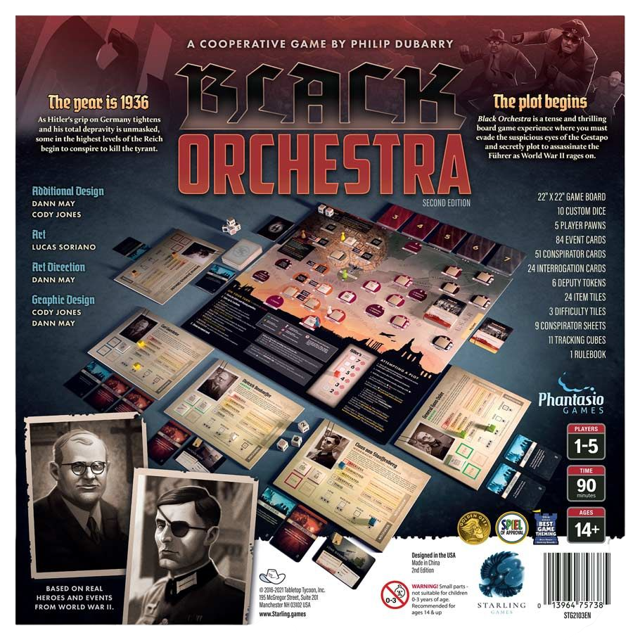 Black Orchestra Board Game Box Back