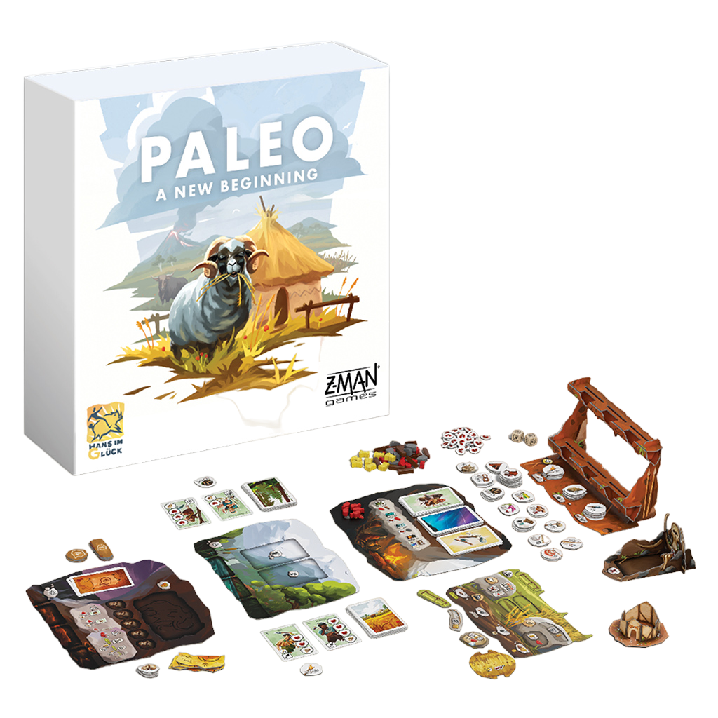 Paleo A New Beginning Expansion cooperative strategy board game play setup