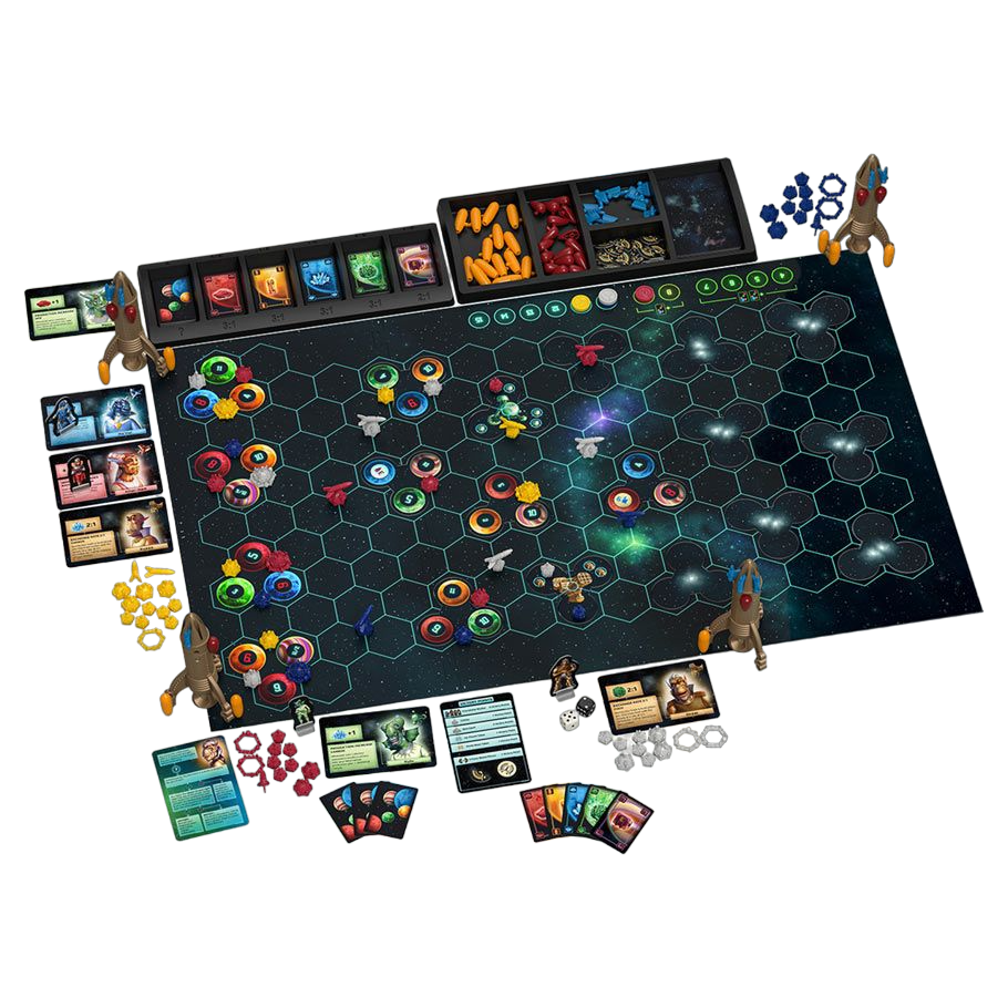 Catan: Starfarers Board Game Map and Pieces Set Up