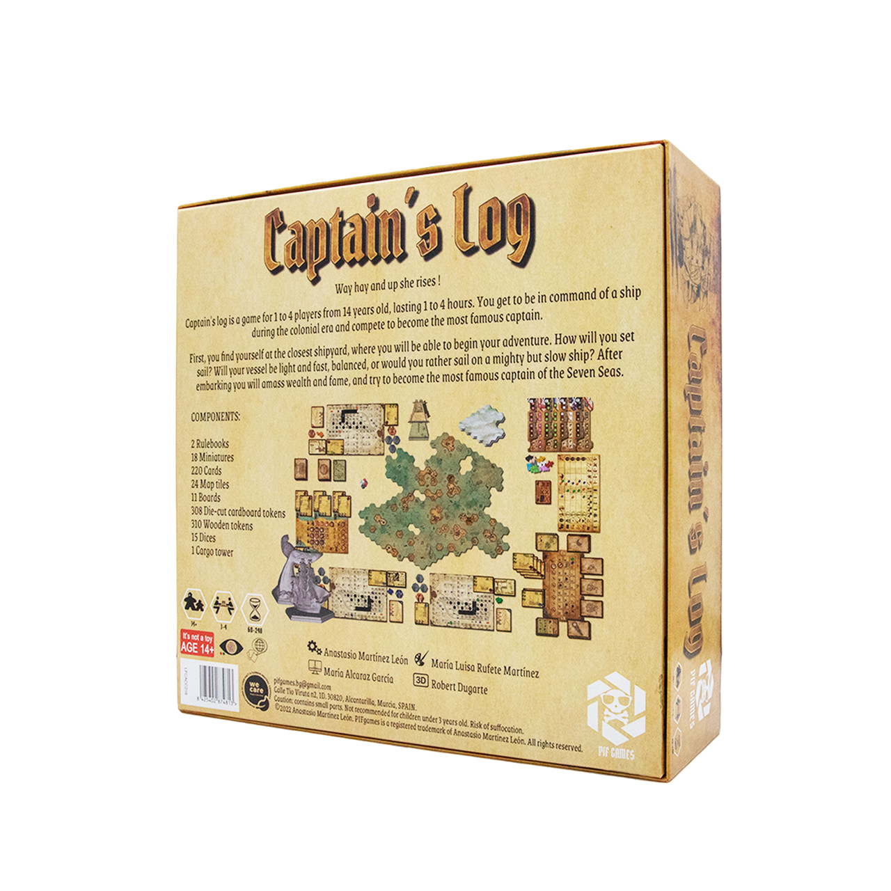 Captain's Log Board Game Box Back