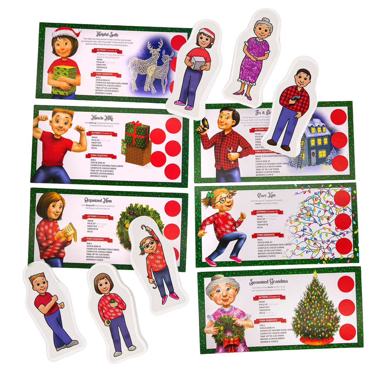 Deck The Halls Family Board Game Characters
