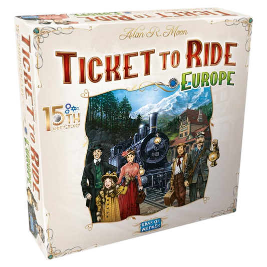 Ticket to Ride: Europe - 15TH Anniversary Edition family strategy board game expansion box front