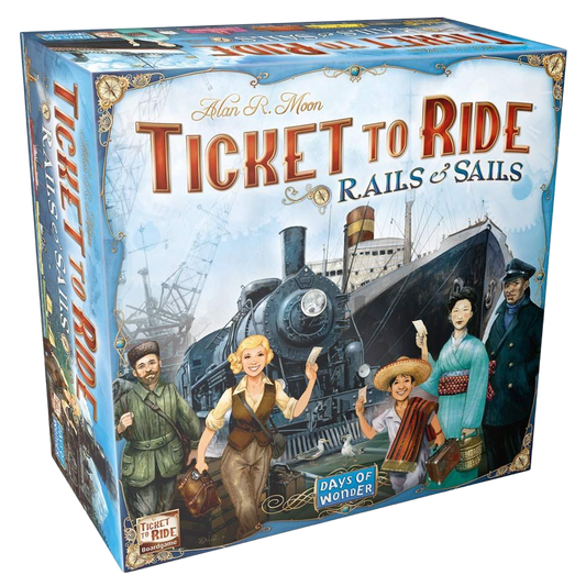 Ticket to Ride: Rails and Sails family strategy board game box front