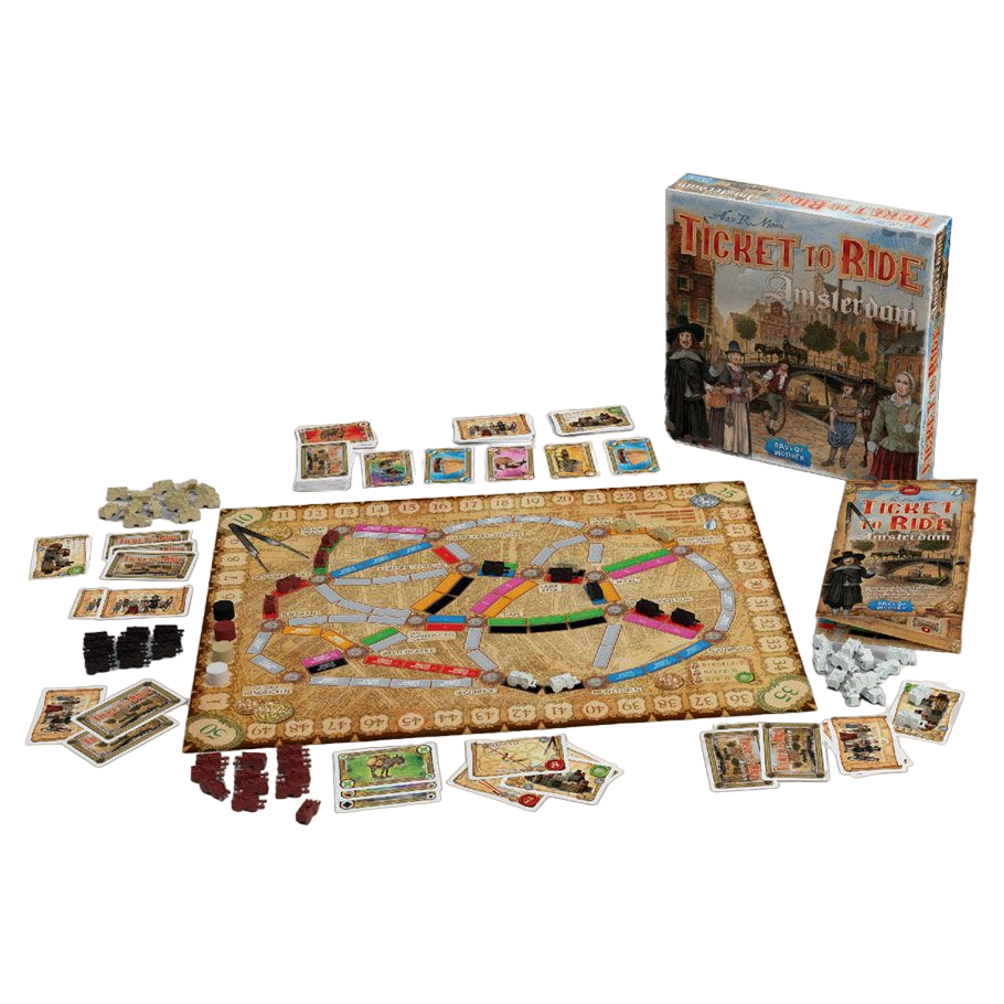 Ticket to Ride: Amsterdam family strategy board game expansion play set up