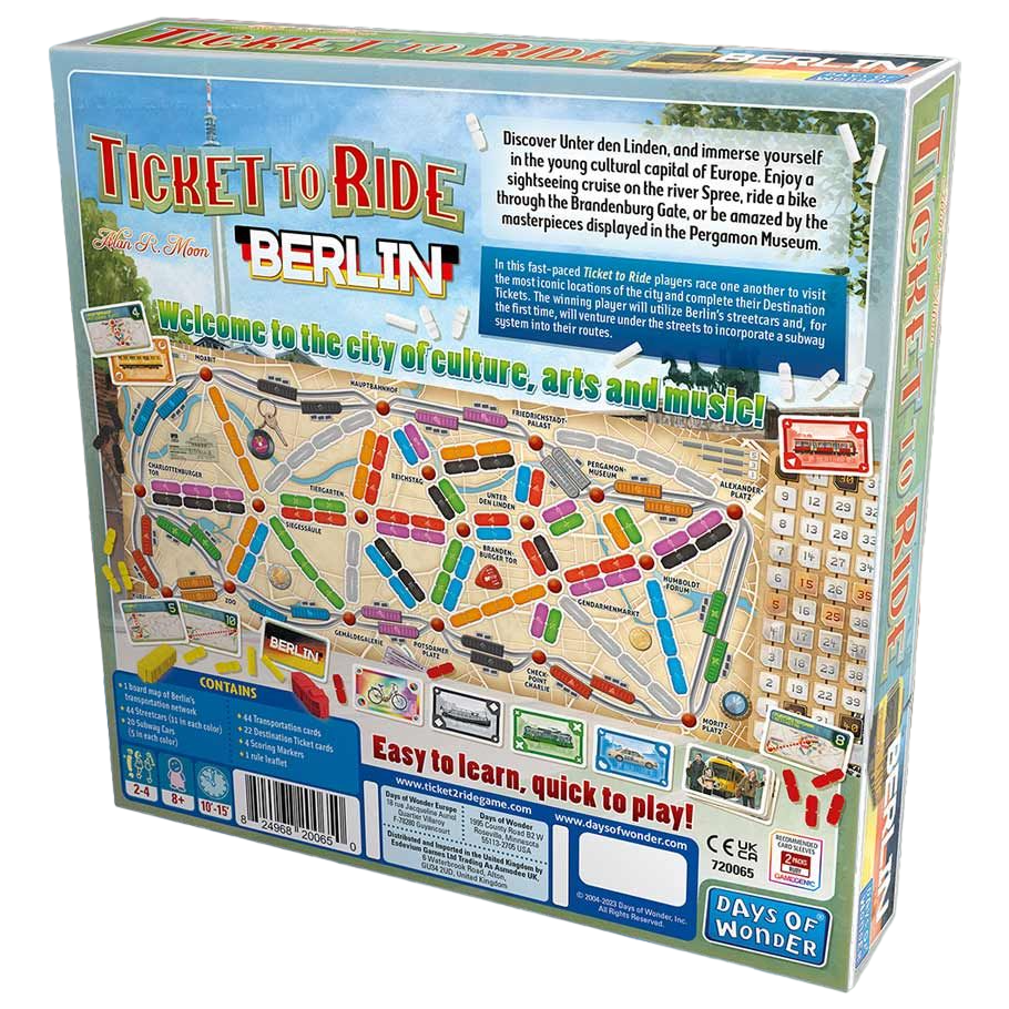 Ticket to Ride: Berlin family strategy board game box back