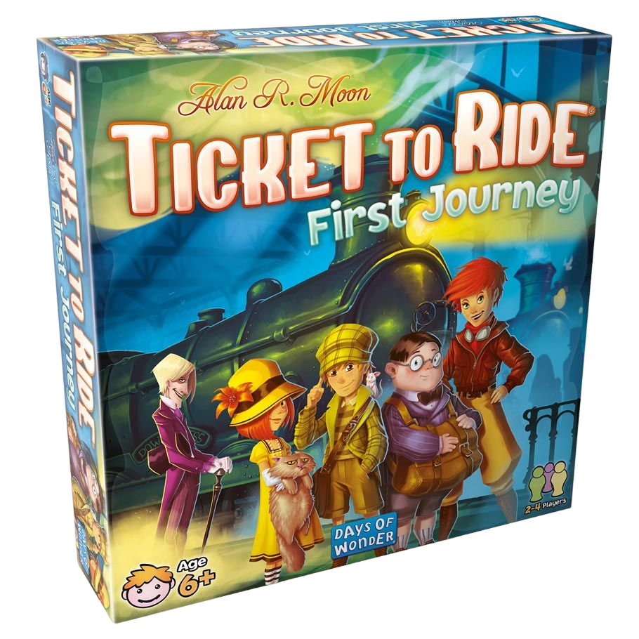 Ticket to Ride: First Journey family strategy board game box front