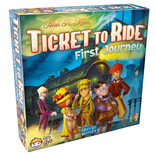 Ticket to Ride: First Journey family strategy board game box front