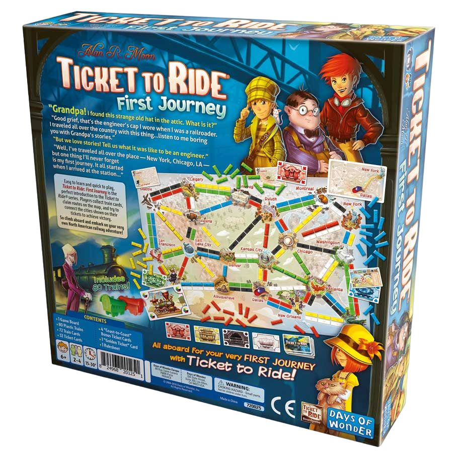 Ticket to Ride: First Journey family strategy board game expansion box back