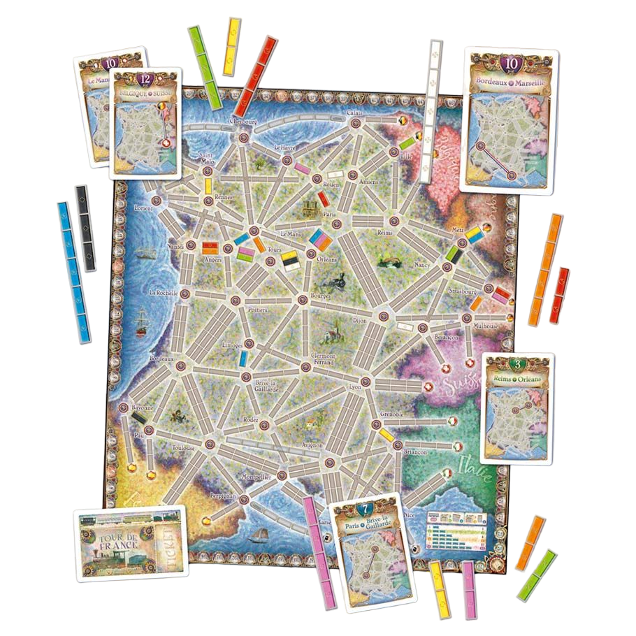 Ticket to Ride: France family strategy board game expansion play set up