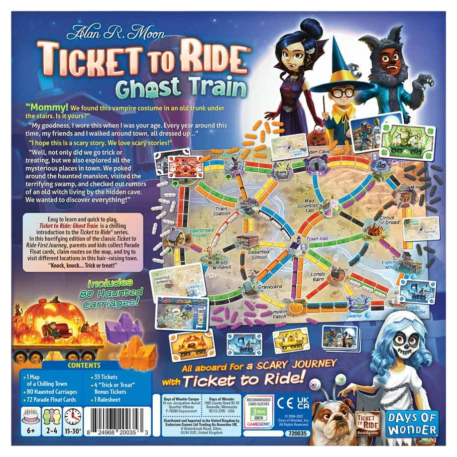 Ticket to Ride: Ghost Train family strategy board game expansion box back