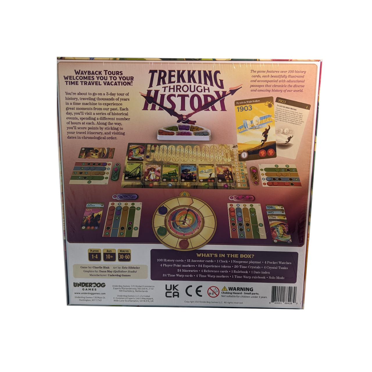 Trekking through history kickstarter edition family adventure educational board game box back