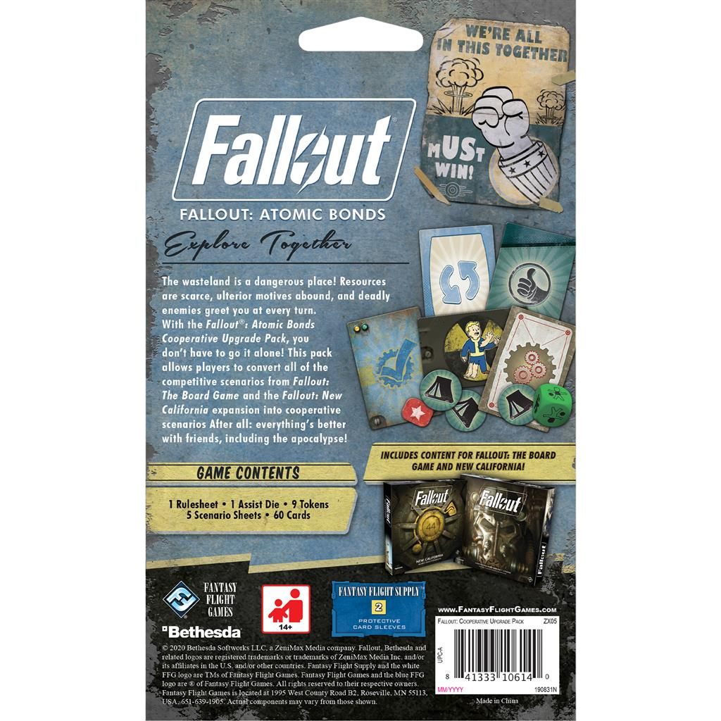 Fallout: Atomic Bonds Board Game Co-Op Upgrade Box Back