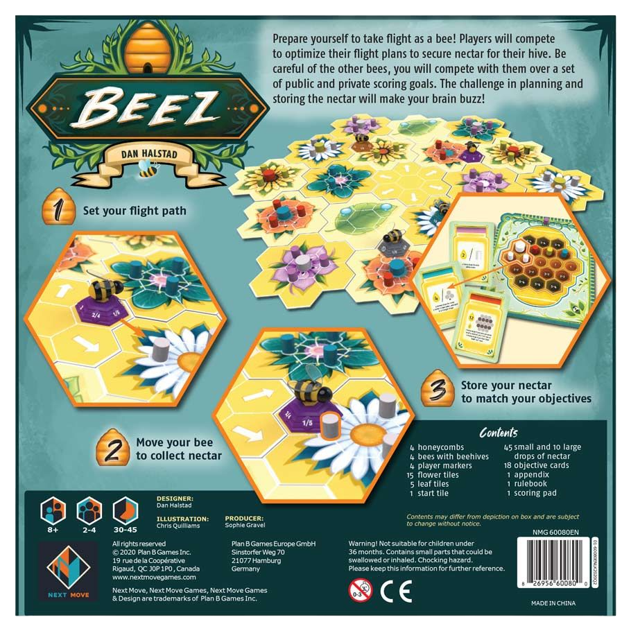 Beez Board Game Box Back