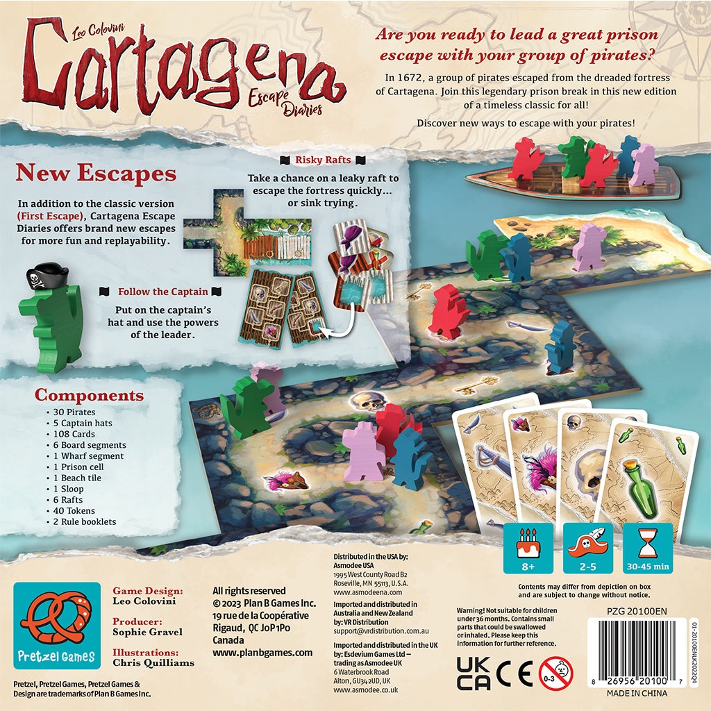 Cartagena: Escape Diaries Board Game Box Back
