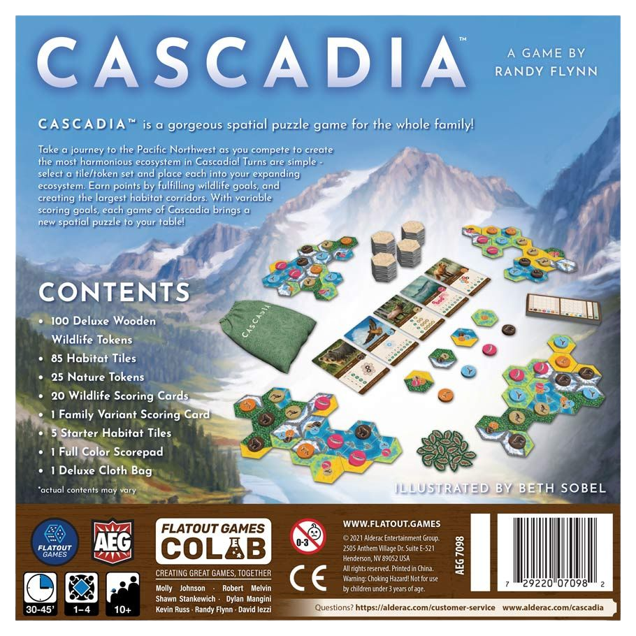 Cascadia Board Game Box Back