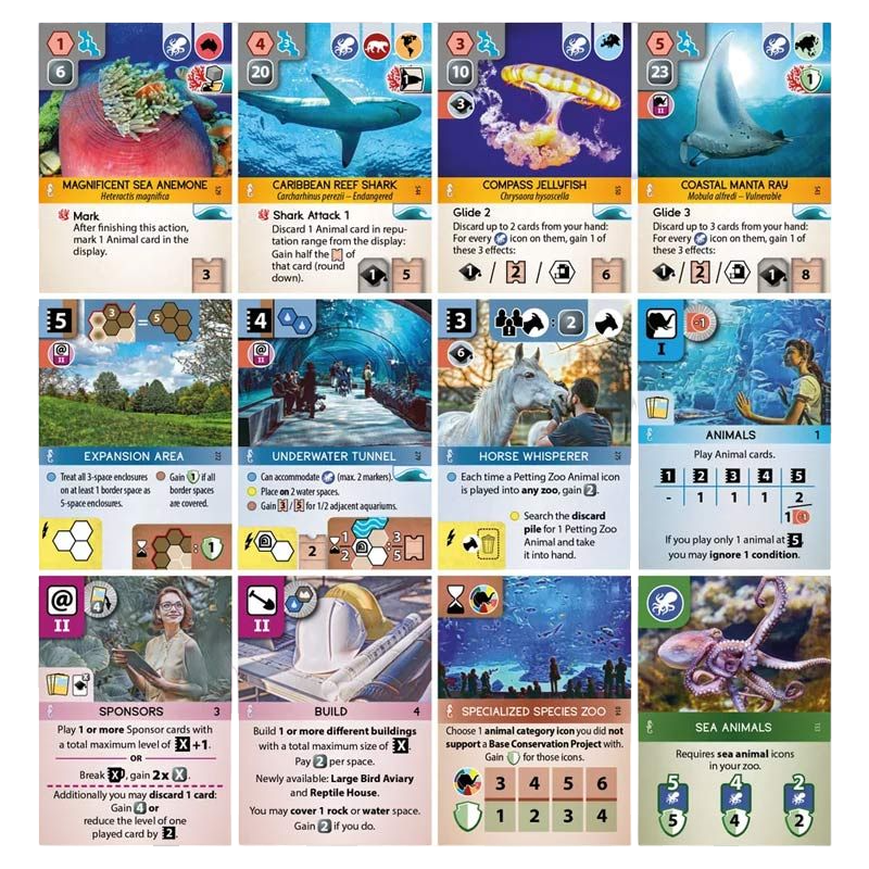 Ark Nova Marine Worlds Expansion Board Game Cards