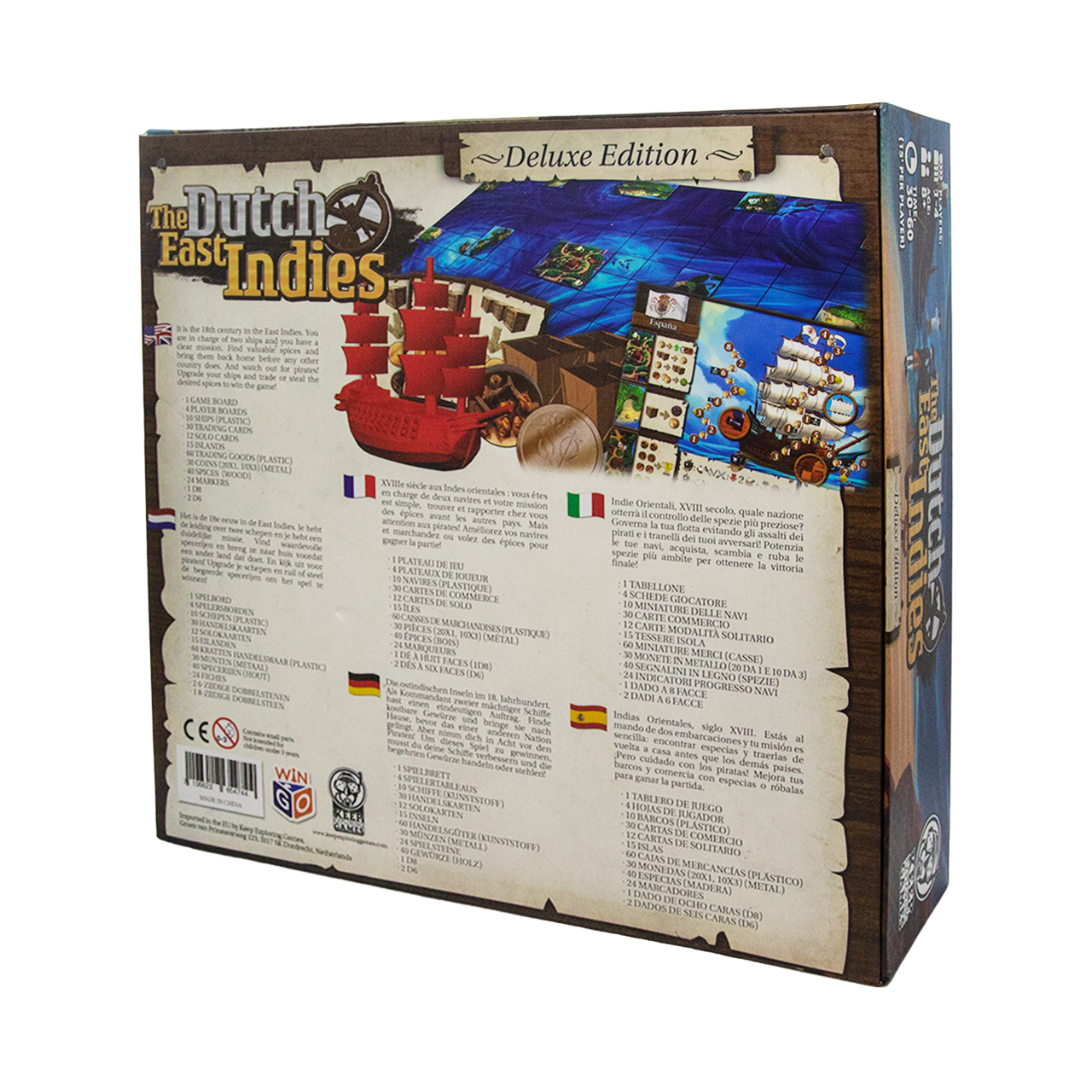 The Dutch East Indies: Deluxe Edition adventure strategy board game box back