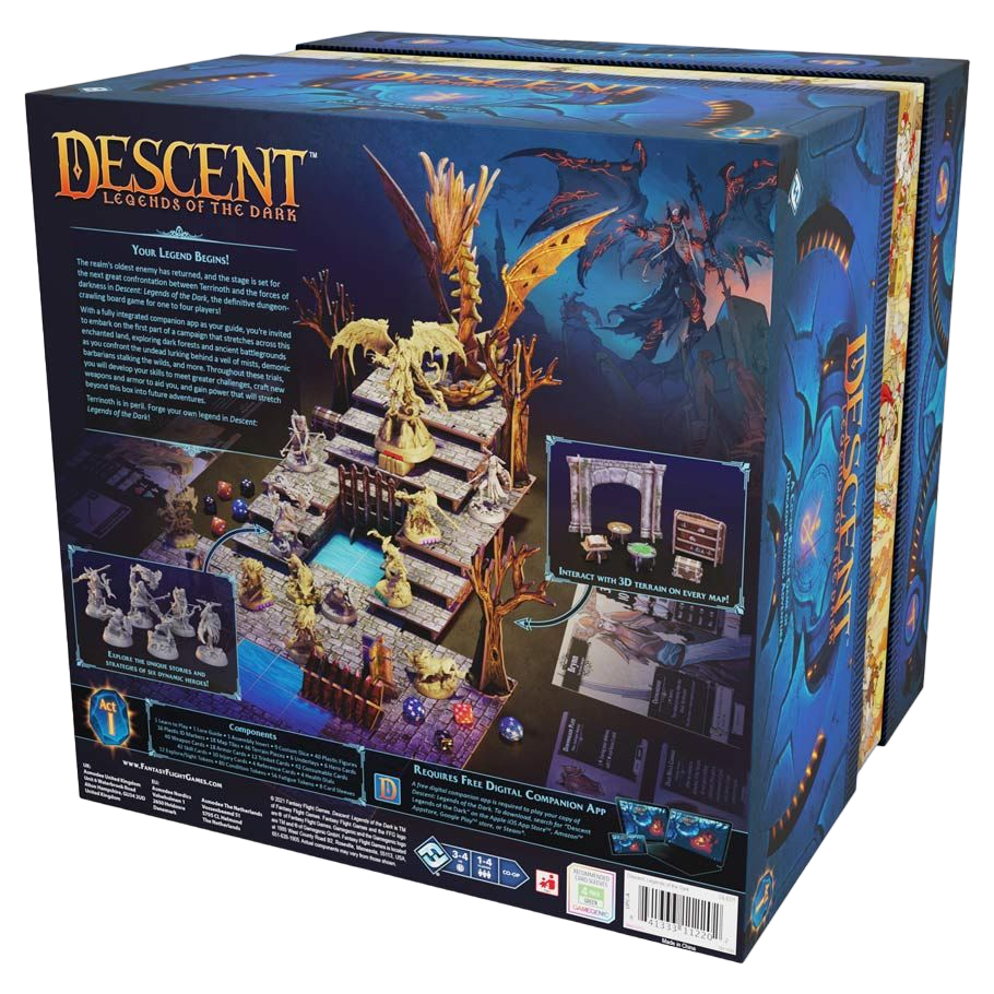 Descent: Legends of the Dark Board Game Box Back