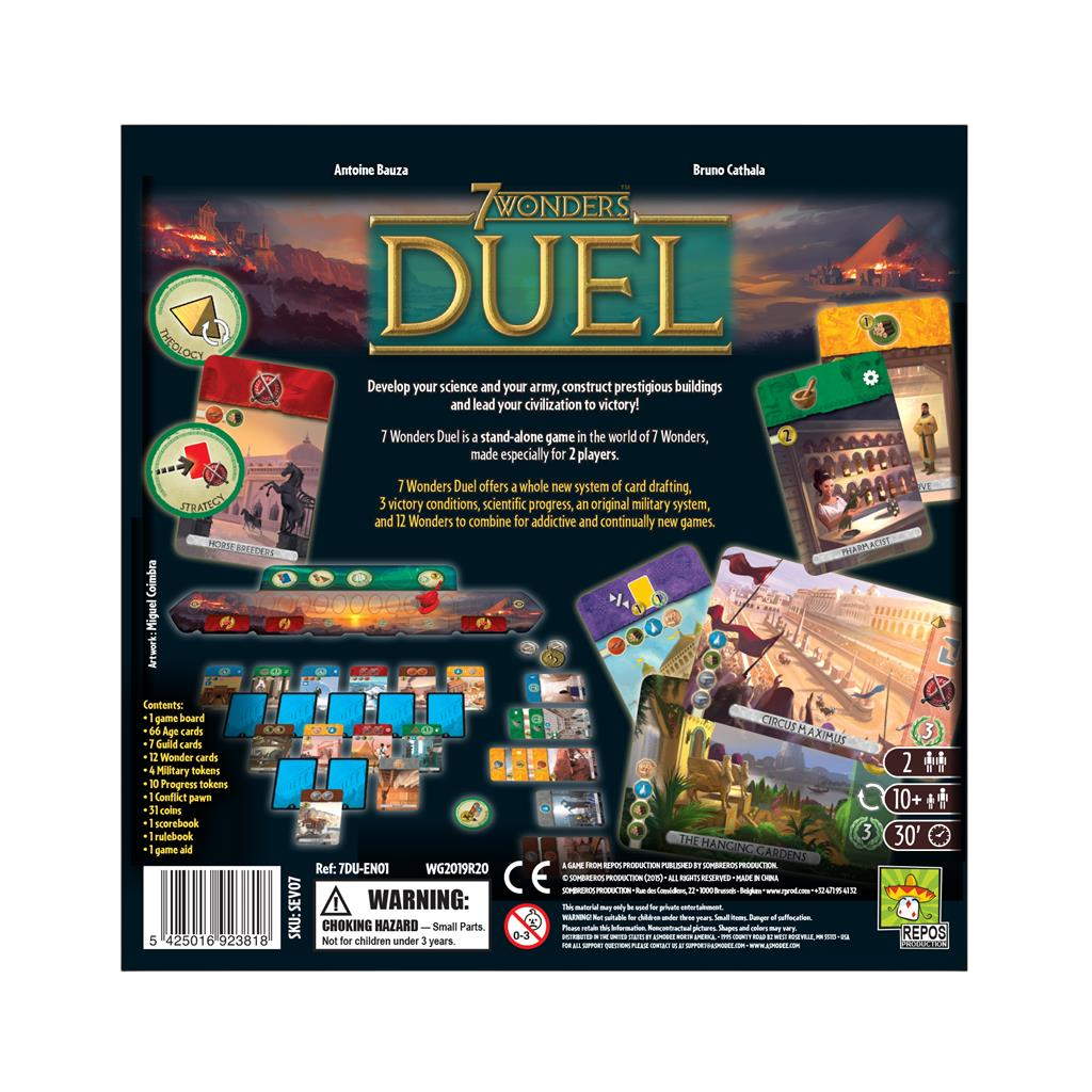7 Wonders: Duel Board Game Box Back