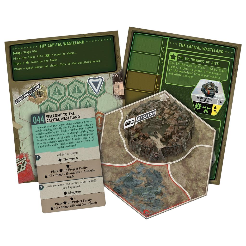 Fallout: The Board Game Scenario Map Tile and Card