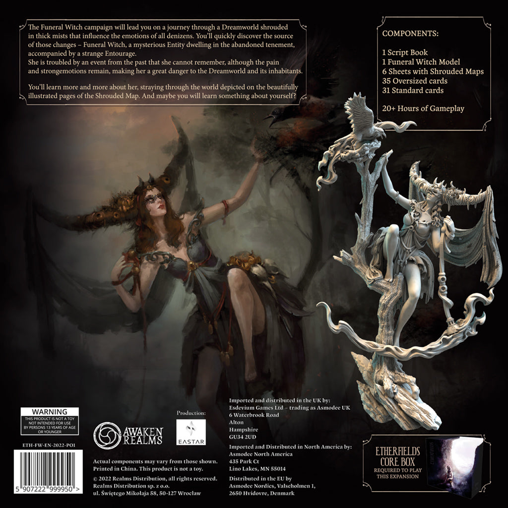 Etherfields: Funeral Witch Campaign  Fantasy Board Game Expansion Box Back