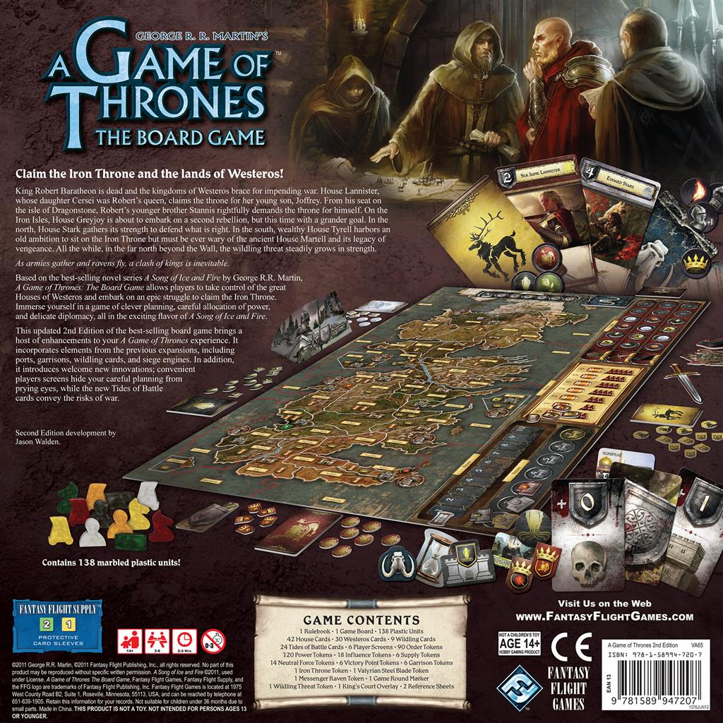 A Game of Thrones: The Board Game Box Back
