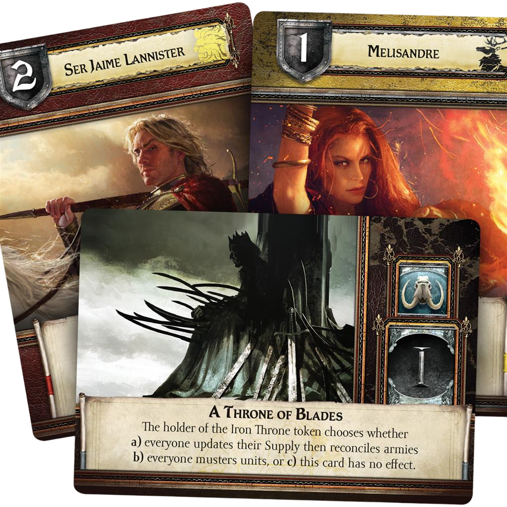 A Game of Thrones: The Board Game Character Cards Melisandre and Ser Jaime Lannister