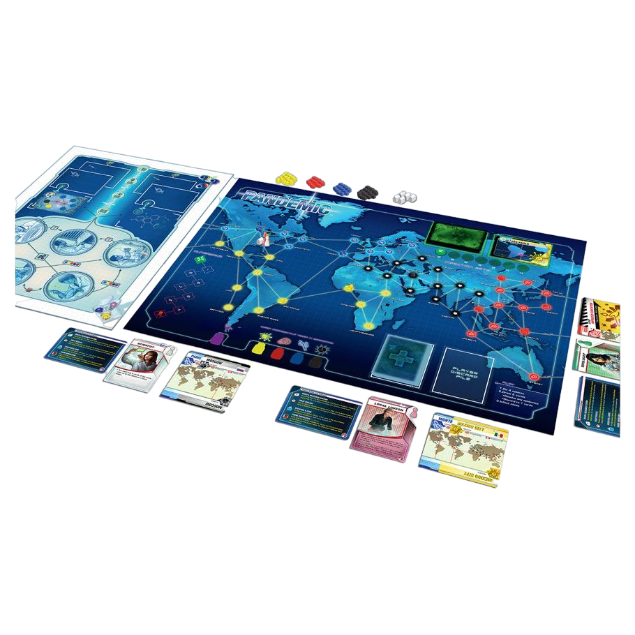 Pandemic In the Lab Expansion cooperative disease cure board game play set up