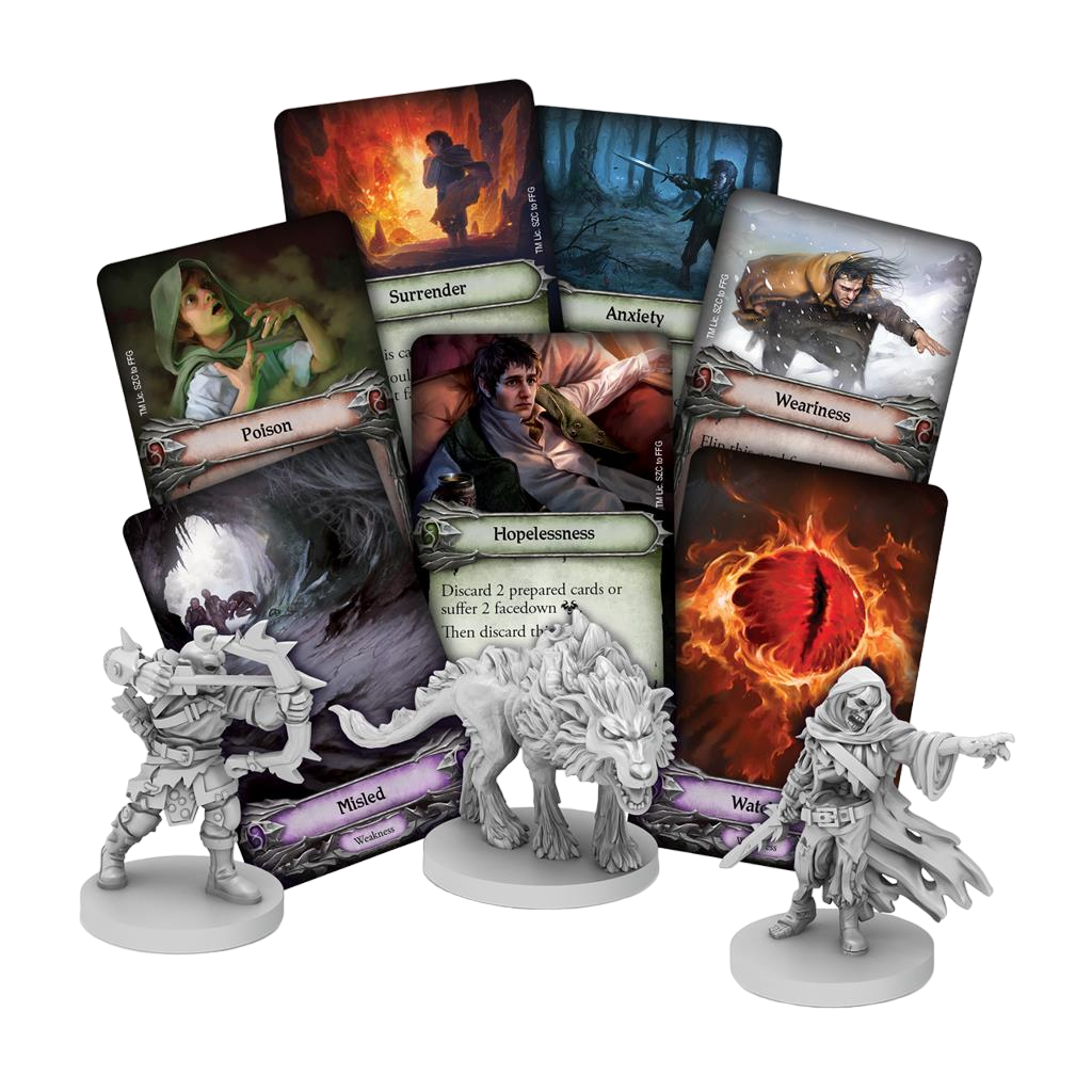 Lord of the Rings: Journeys in Middle Earth cooperative app driven board game miniatures