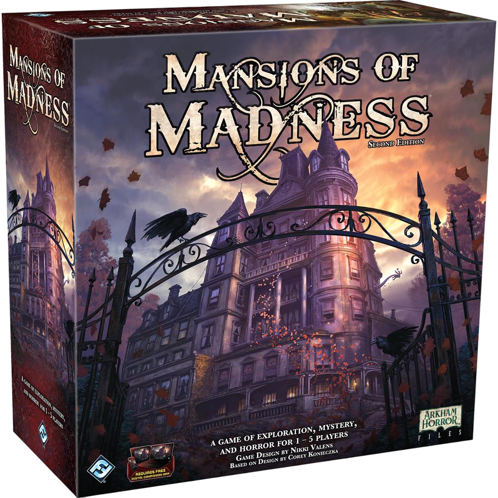 Mansions of Madness Second Edition cooperative app driven mystery board game box cover