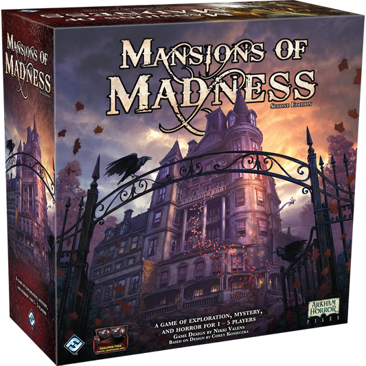 Mansions of Madness Second Edition cooperative app driven mystery board game box cover