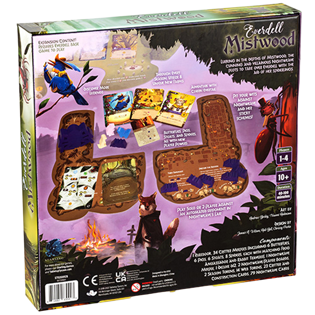 Everdell: Mistwood Family Strategy Board Game Box Back