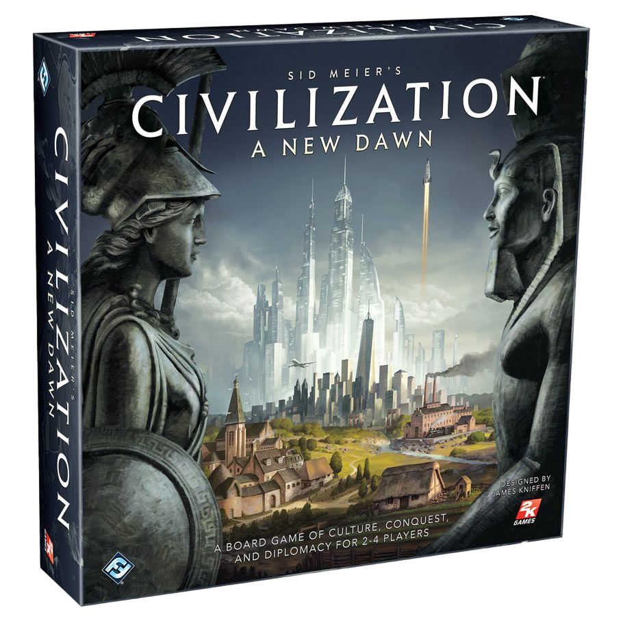 Sid Meier's Civilization: A New Dawn city building board game box cover front