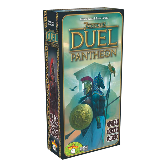 7 Wonders: Duel - Pantheon Board Game Expansion Box Font