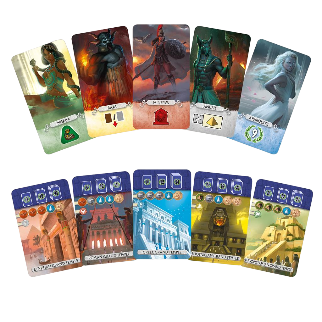 7 Wonders: Duel - Pantheon Board Game Expansion Character and Location Cards
