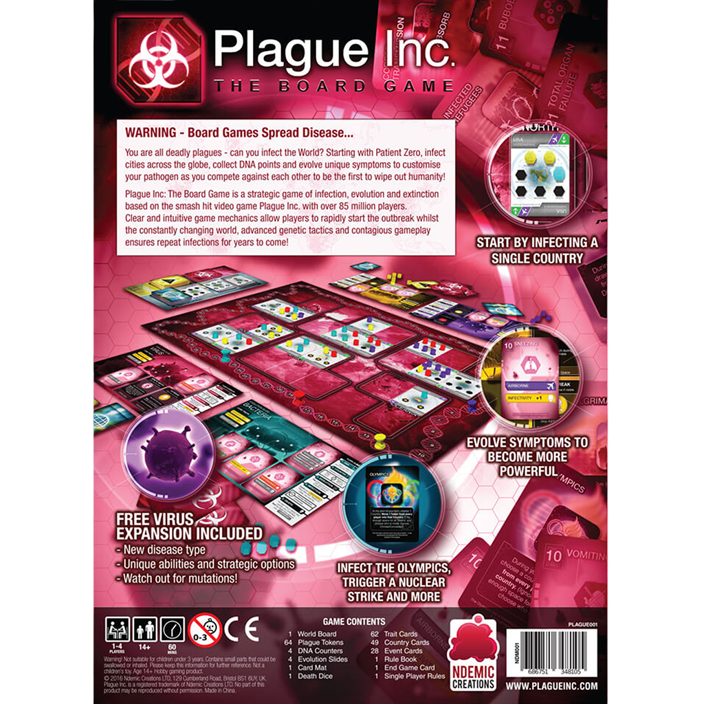 Plague Inc strategic board game box back