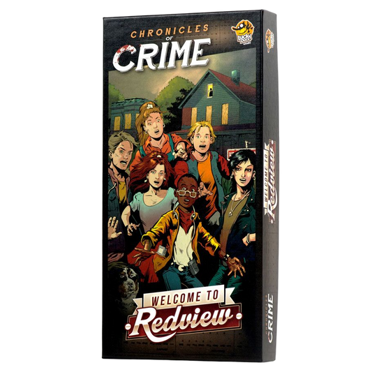 Chronicles of Crime: Welcome to Redview Red View Mystery Board Game Box Front
