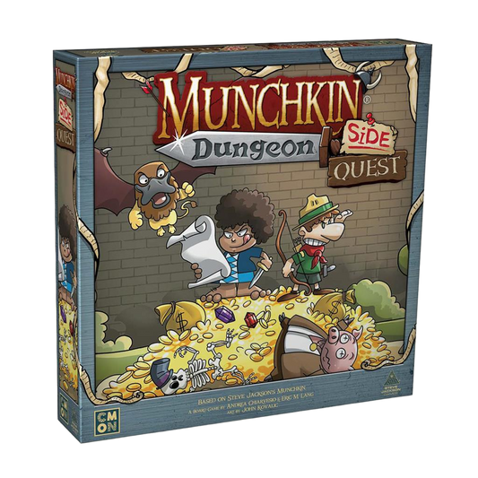 Munchkin Dungeon side quest crawling funny board game box cover front