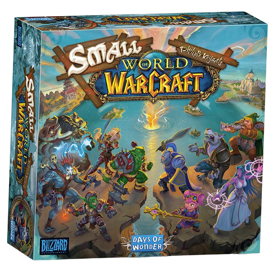 Small World of Warcraft fantasy themed strategy board game box front