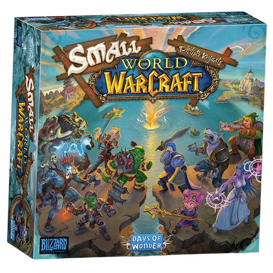 Small World of Warcraft fantasy themed strategy board game box front