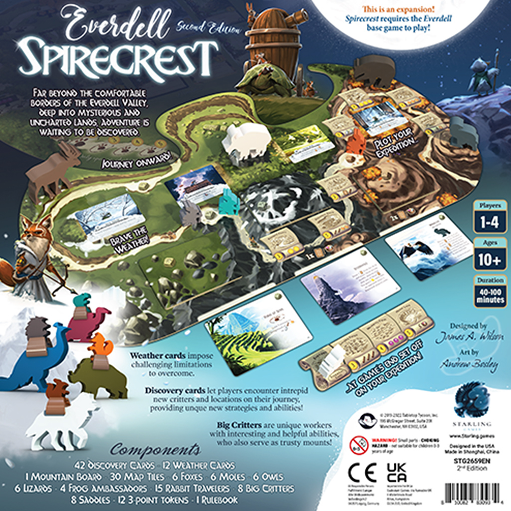 Everdell: Spirecrest Expansion Family Strategy Board Game Box Back