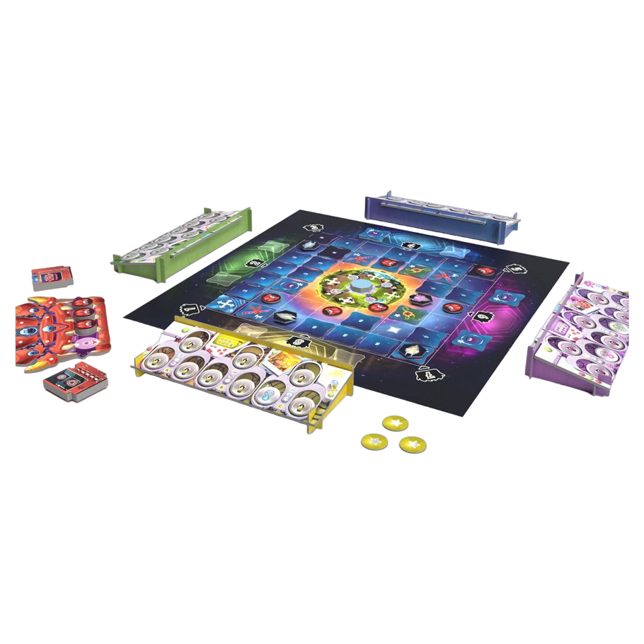 Star Clicker space battle board game play set up