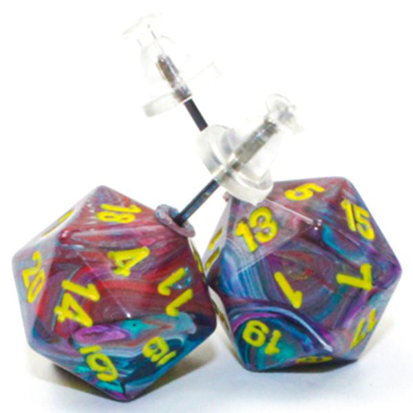 Stud Earrings Festive Mosaic Mini d20 Pair