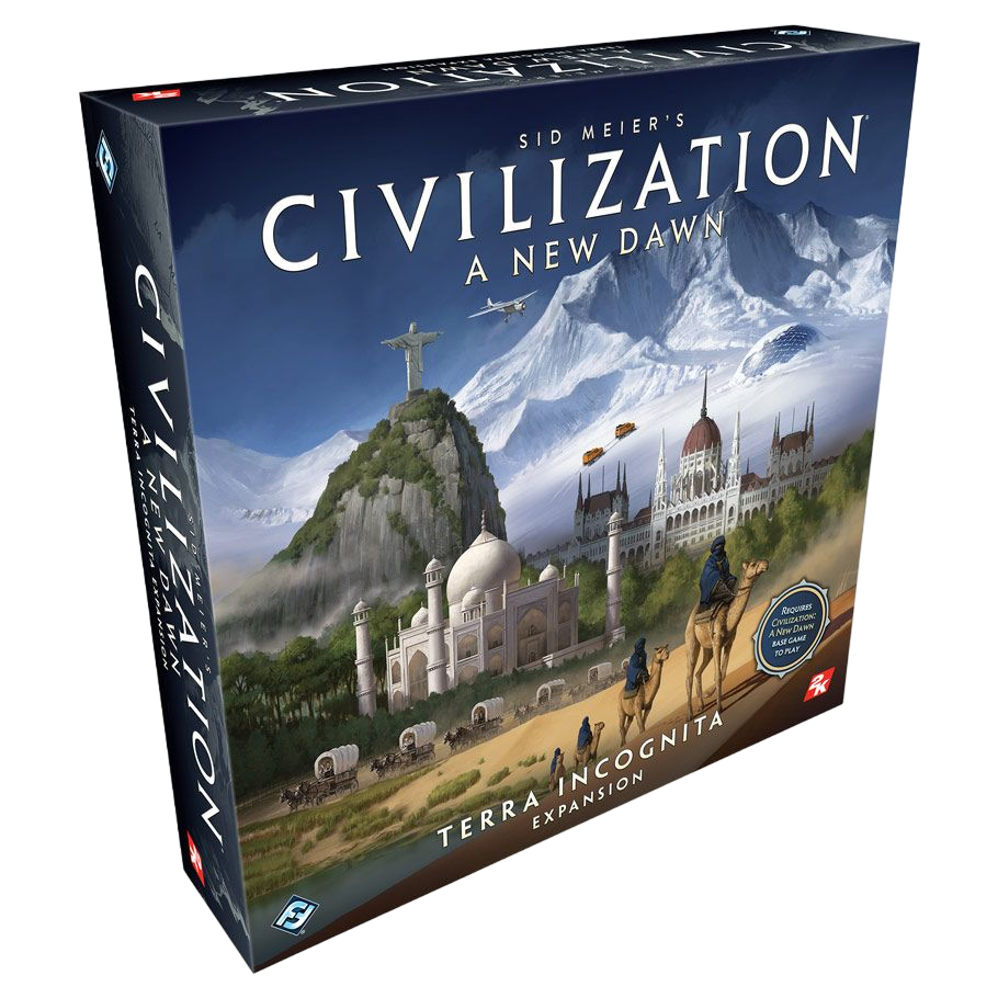 Sid Meier's Civilization: A New Dawn terra incognita city building board game expansion box cover front